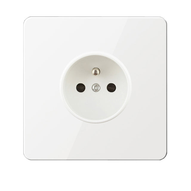 Elegant White & Silver EU Wall Socket