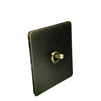 Brushed Brass Toggle Light Switch - 1 lever