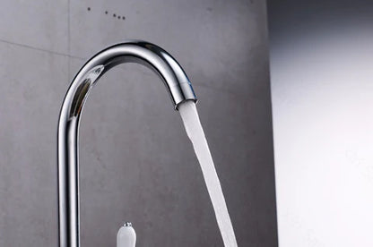 Chrome Kitchen Mixer with Ceramic White Handles #201732