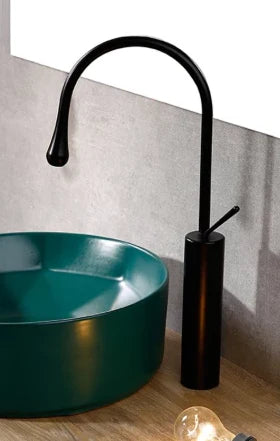 Black Teardrop Tall Basin Mixer #1702