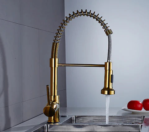 Gold Spring Arc Kitchen Mixer #201858