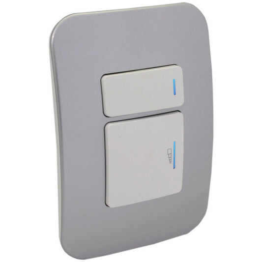 2-Way Universal Push Button Dimmer with Locator Switch - Silver