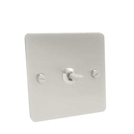 Detailed Silver Toggle Light Switch - 1 lever