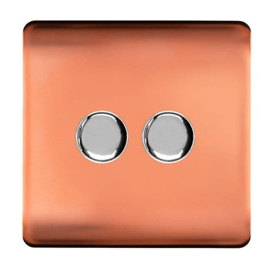 Trendi Copper - LED Dimmer - 2 lever - 1/2 way - 150w Rotary