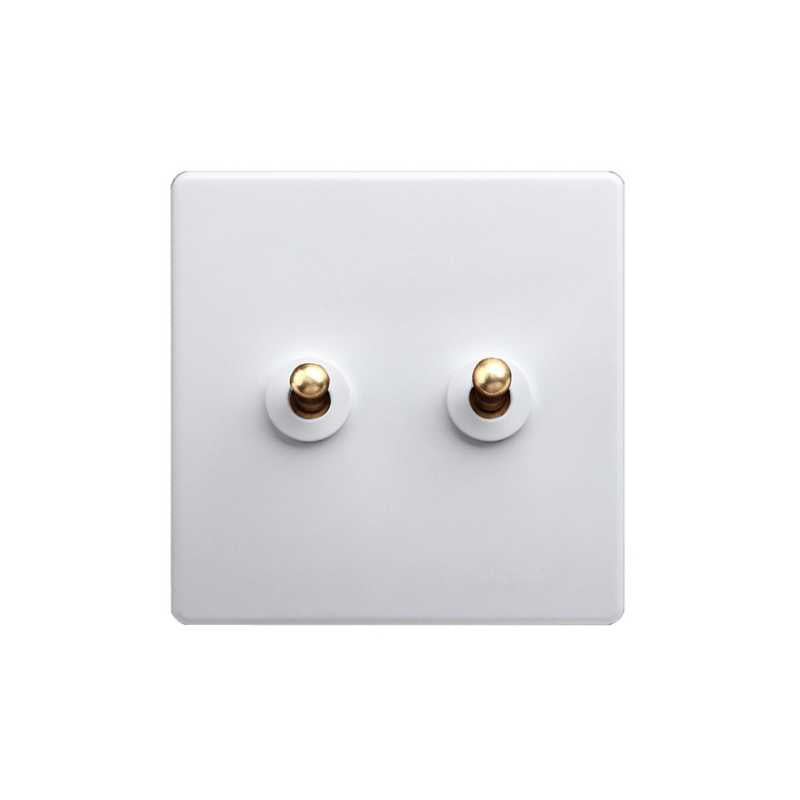 Classic White with Brass Toggle - 2 Lever