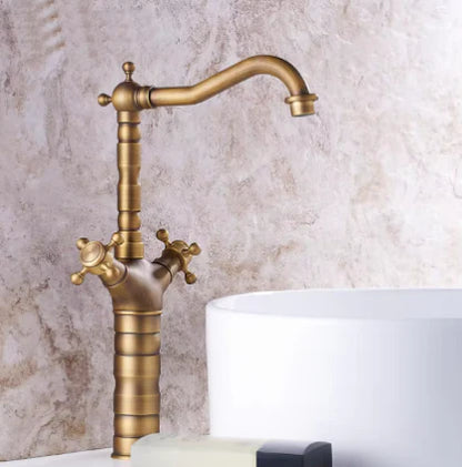 Classic Antique Brass Tall Basin Mixer #201745