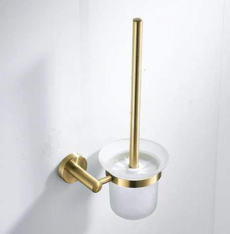 Brushed Gold Minimal Toilet Brush Holder #201874