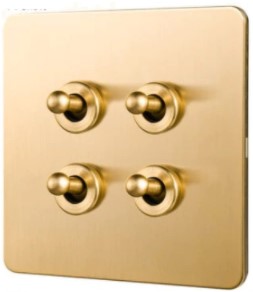 Bastille Gold Toggle Light Switch 4 levers
