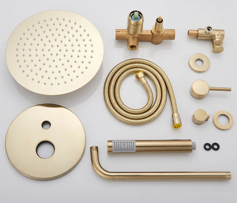 Brushed Gold Modern Concealed Shower with Hand Shower #20211
