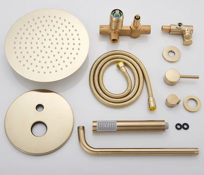 Brushed Gold Modern Concealed Shower with Hand Shower #20211