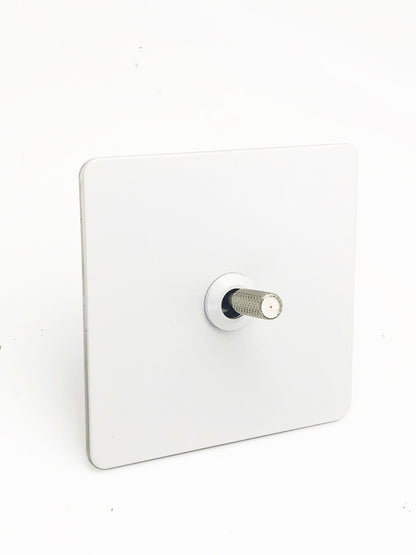 Elegant White & Silver Toggle Light Switch - 1 lever