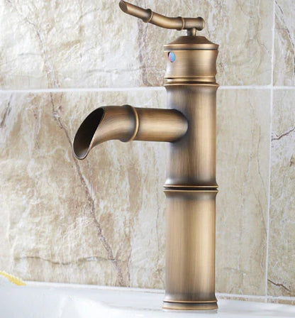 Single Handle Bamboo Shaped Mixer - Brass #201818