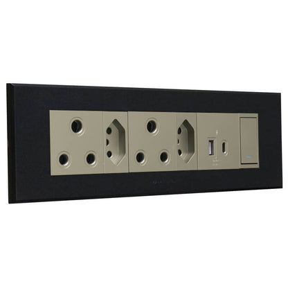 VETI 3 - Double RSA Sockets, Double RSA V-Slim, Combined USB A&C Socket Module