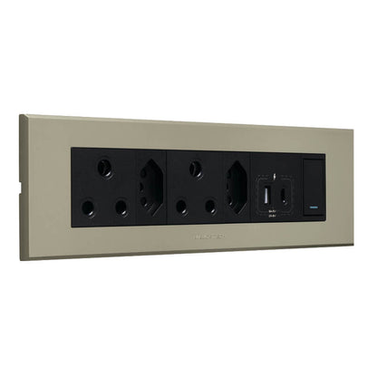 VETI 3 - Double RSA Sockets, Double RSA V-Slim, Combined USB A&C Socket Module