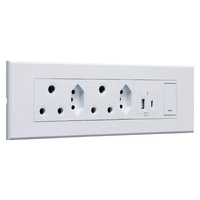 VETI 3 - Double RSA Sockets, Double RSA V-Slim, Combined USB A&C Socket Module