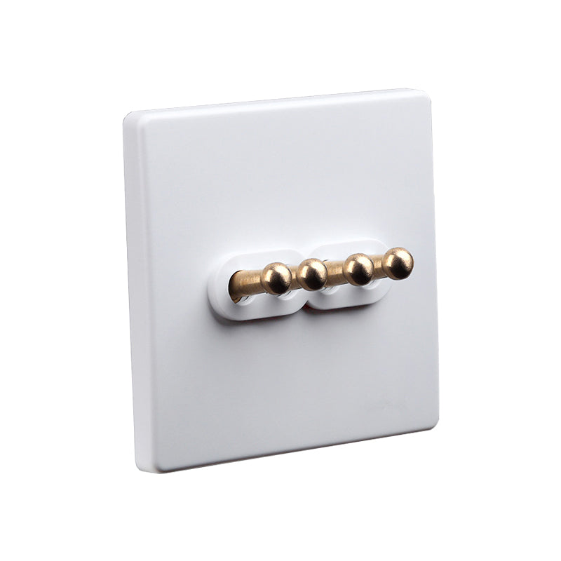 Classic White with Brass Toggle - 4 Lever