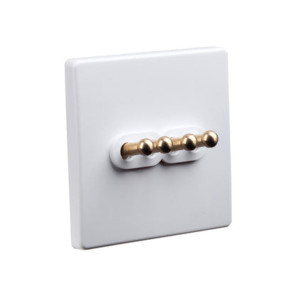 Classic White with Brass Toggle - 4 Lever