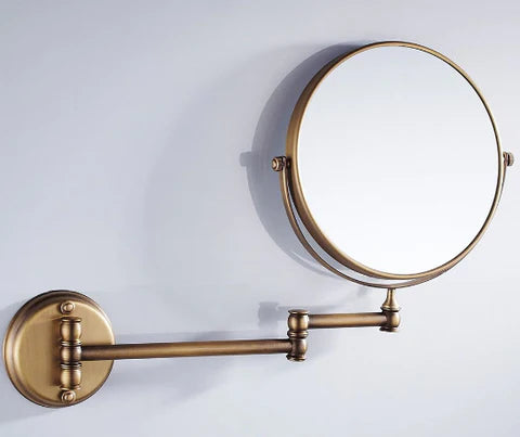 Brass Double Sided Magnification Vanity Mirror - Wall Mount #201819