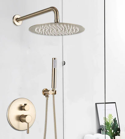 Brushed Gold Modern Concealed Shower with Hand Shower #20211