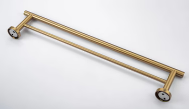 Brushed Gold Minimal Double Towel Rail #201866