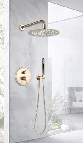 Brushed Gold Modern Concealed Shower with Hand Shower #20211