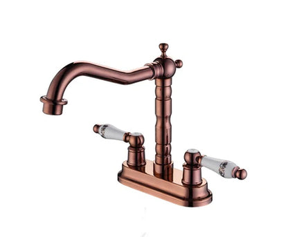 Rose Gold Antique Dual Ceramic Handle Mixer #201714