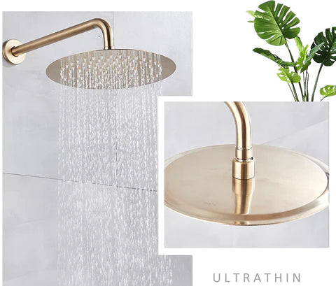 Brushed Gold Modern Concealed Shower with Hand Shower #20211