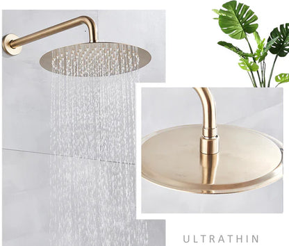 Brushed Gold Modern Concealed Shower with Hand Shower #20211