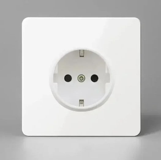 Elegant White & Silver EU Wall Socket