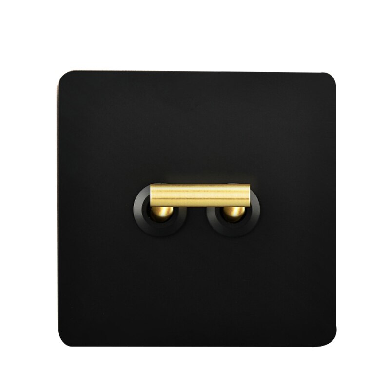 Bastille Black with Brass Toggle Light Switch - 1 lever, 3 Way (Copy)