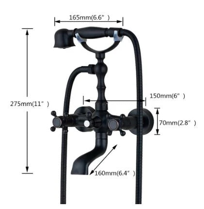 Oil Rubbed Wall Mounted Victorian Bath Mixer #20179