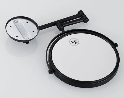 Double Sided Magnification Vanity Mirror Black- Wall Mount #201859