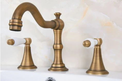 Antique Bath & Basin Mixer with Ceramic Handles #201850