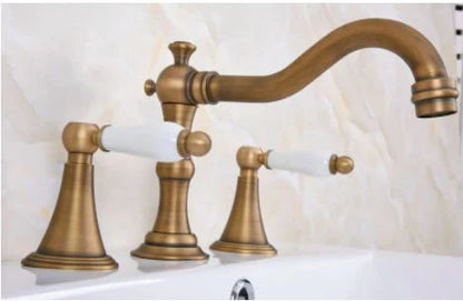 Antique Bath & Basin Mixer with Ceramic Handles #201850