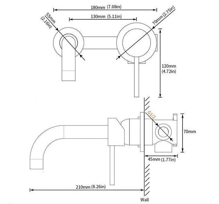 Brass Modern Basin Mixer