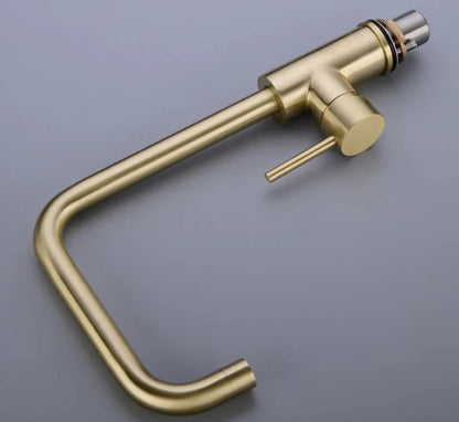 Brushed Gold Minimal High Arc Mixer #201848