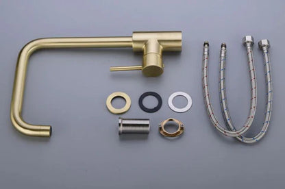 Brushed Gold Minimal High Arc Mixer #201848
