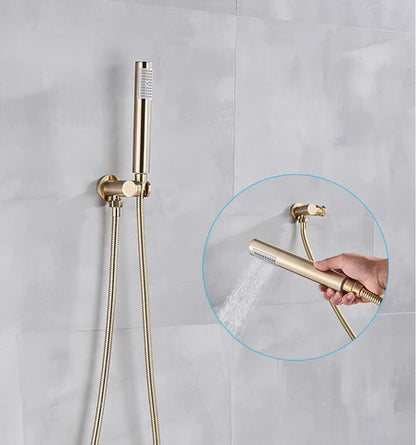 Brushed Gold Modern Concealed Shower with Hand Shower #20211