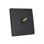 Classic Grey with Brass Toggle Light Switch - 1 lever