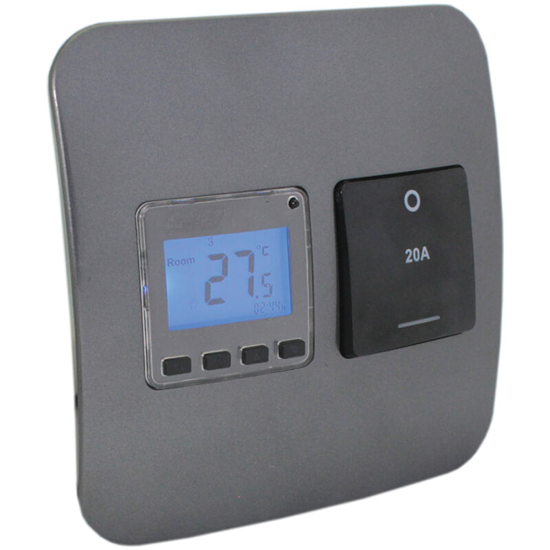 Digital Thermostat with Isolator Switch - Gun Metal