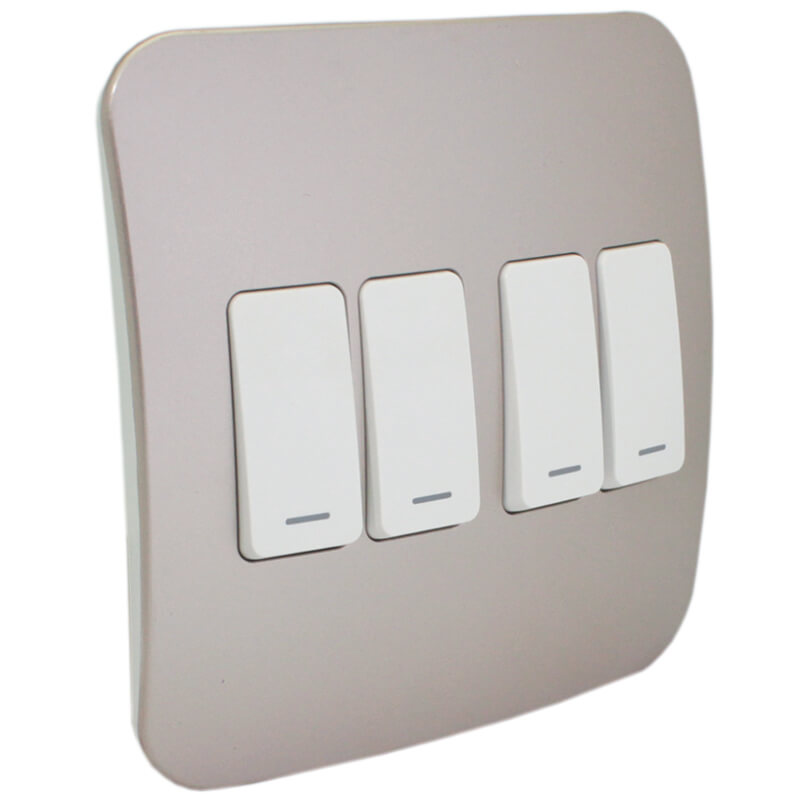 Four Lever Light Switch - Champagne