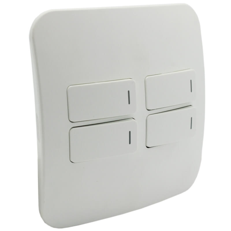 Four Lever Light Switch - White