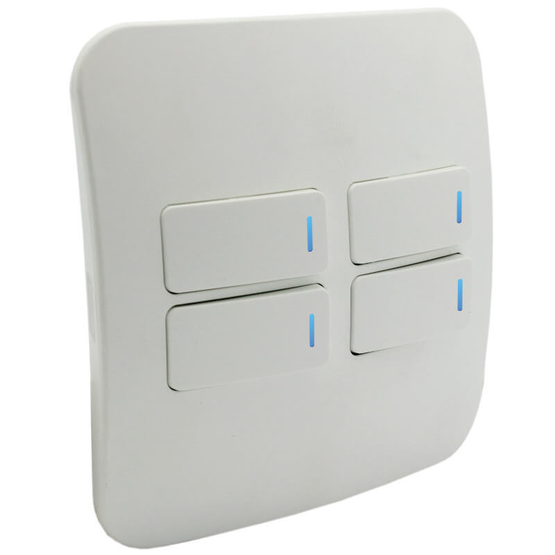 Four Lever One-Way Switch with Locator - White