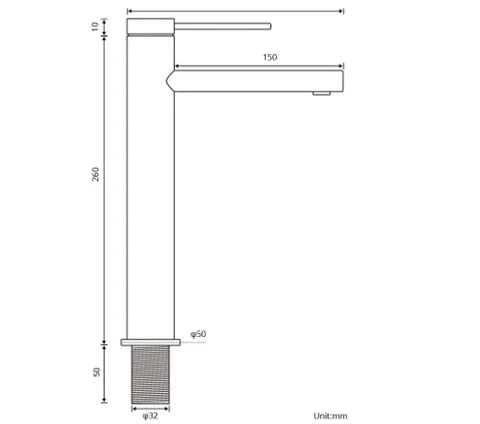 Gunmetal Grey Tall Basin Mixer #202402