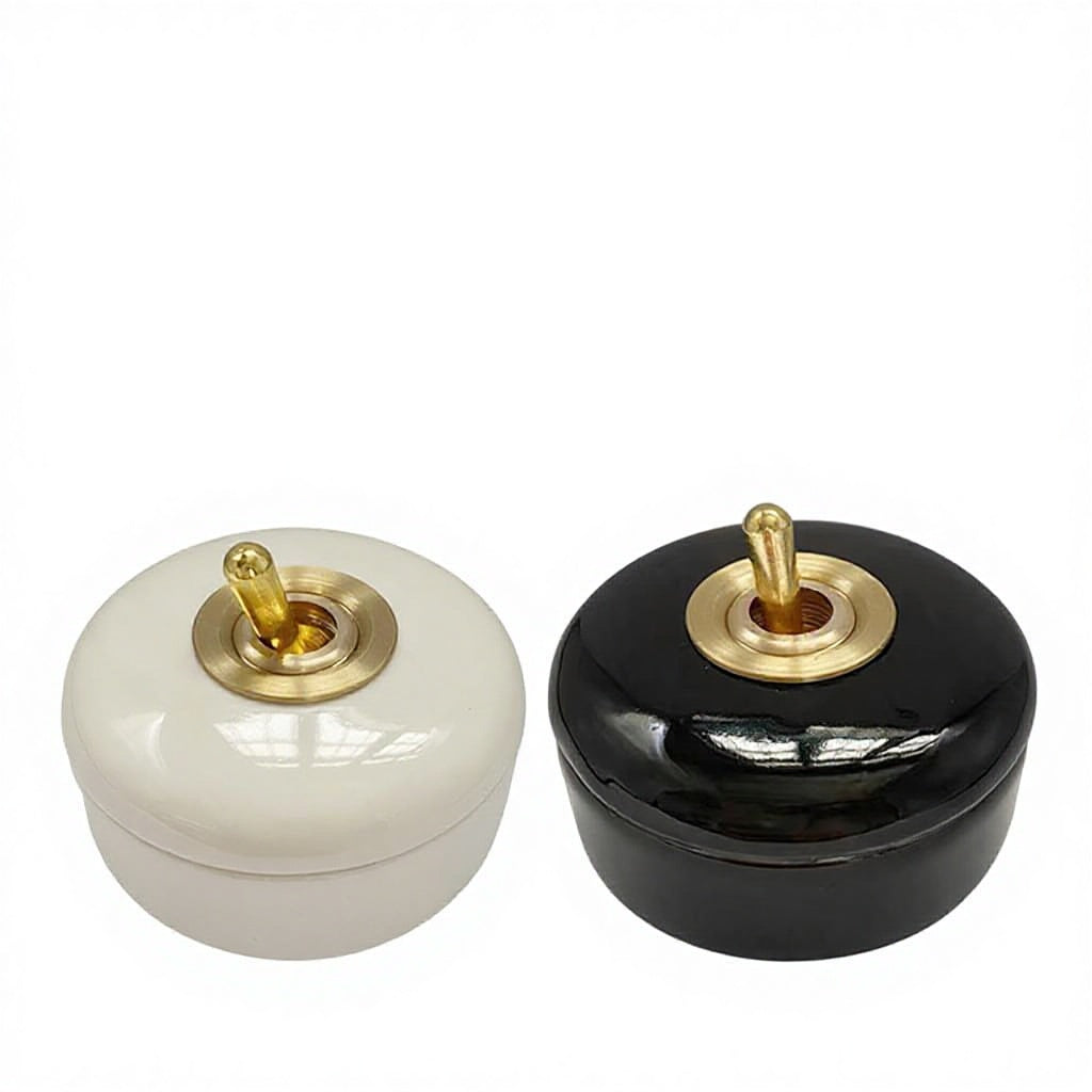 The Vintage Ceramic Dome - 1 Lever - 1 Way - Black