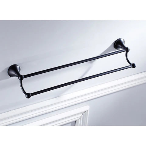 Black Antique Double Towel Rail #20195