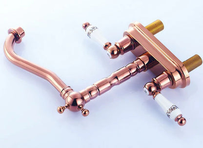 Rose Gold Antique Dual Ceramic Handle Mixer #201714