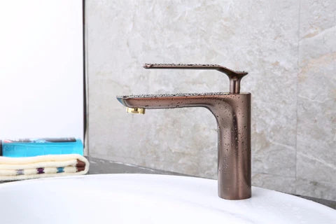Rose Gold Top Lever Modern Basin Mixer #201776
