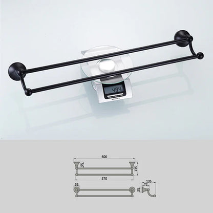 Black Antique Double Towel Rail #20195
