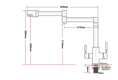 Nickel Kitchen Mixer With Water Purified Tap #202357